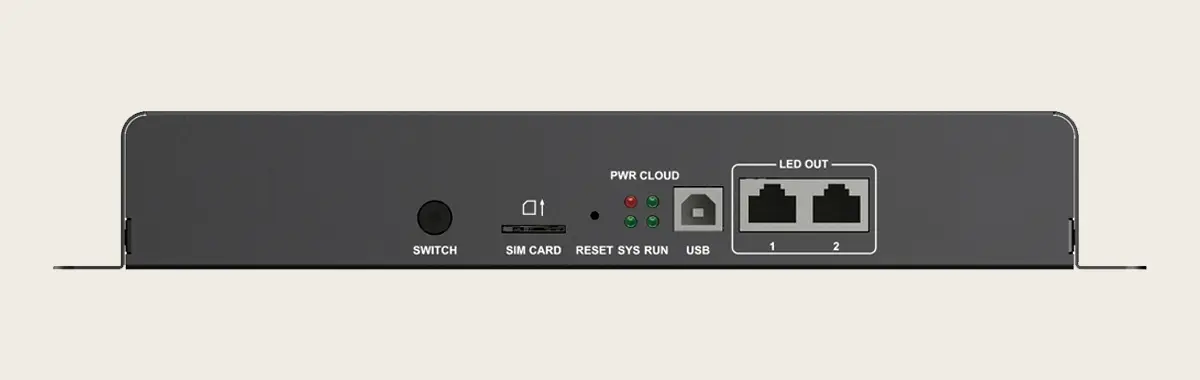 TB50 LED media player, front view